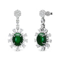 Wholesale 1.5 Carat Green Emerald Fine Wedding Jewelry Hypoallergenic Dangle Drop Flower Earrings for Women Destiny Jewellery