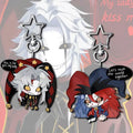 Game The Freak Circus Pierrot Cosplay Keychain Kawaii Acrylic Joker Clown Pendant Keyring Key Chain Bag Accessory Ornament Props