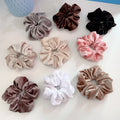 Wholesale Large Pink Velvet Hair Scrunchies Solid Color Polyester Hair Accessories for Girls Big Size White Hair Bands