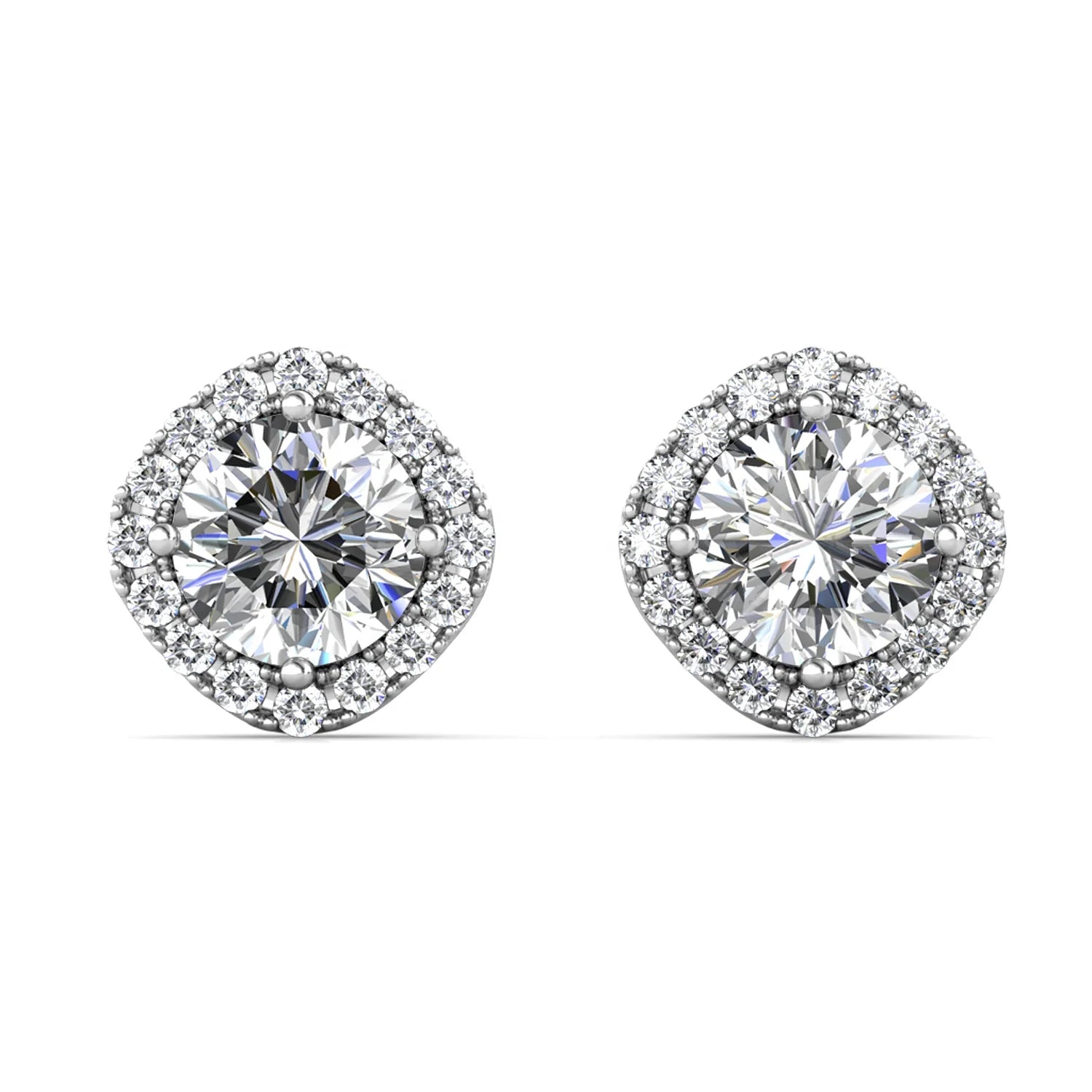 Excellent Quality GRA Moissanite Diamond Luxury Inspired 925 Sterling Silver Square Stud Earrings Jewelry Destiny Jewellery 2021