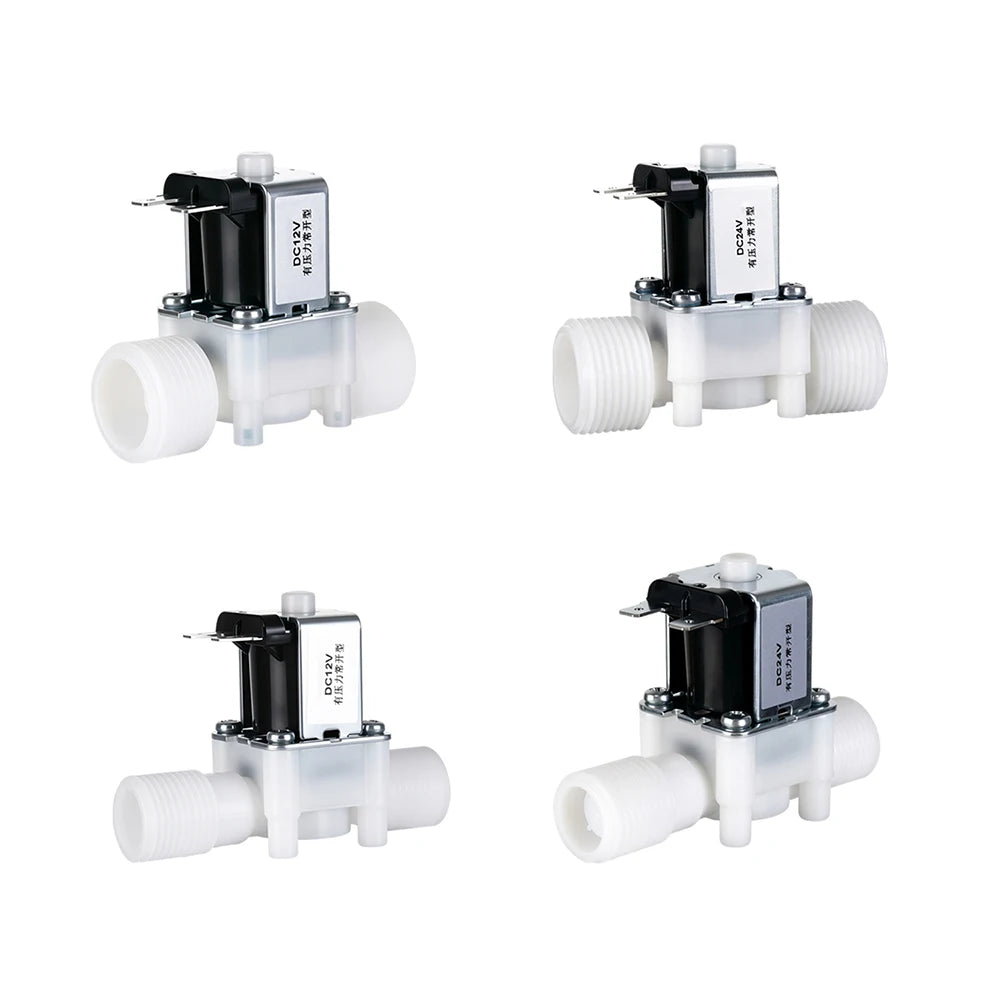 DC 12V 24V Plastic Electric Normally Open Solenoid Valve 1/2 3/4 Inch Magnetic Water Air Pressure Controller Switch MegaBDM