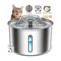 Pet Products 3L Chargeable cat Fountain Durable Multi-Layer Filtering Automatic Pure Water Drinking Stainless cat Water Fountain MegaBDM