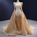 Jancember 231005 Luxury Pearls Heavy Beaded Mermaid Evening Dresses With Detachable Train