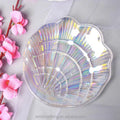 Colorful Glass Plate Jewelry Ring Tray 13x13.9cm Simple Modern Style for Home Decoration Display