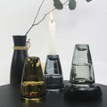 Wholesale New Design Glass Home Decoration Blue Tall Round Glass Candle Holder