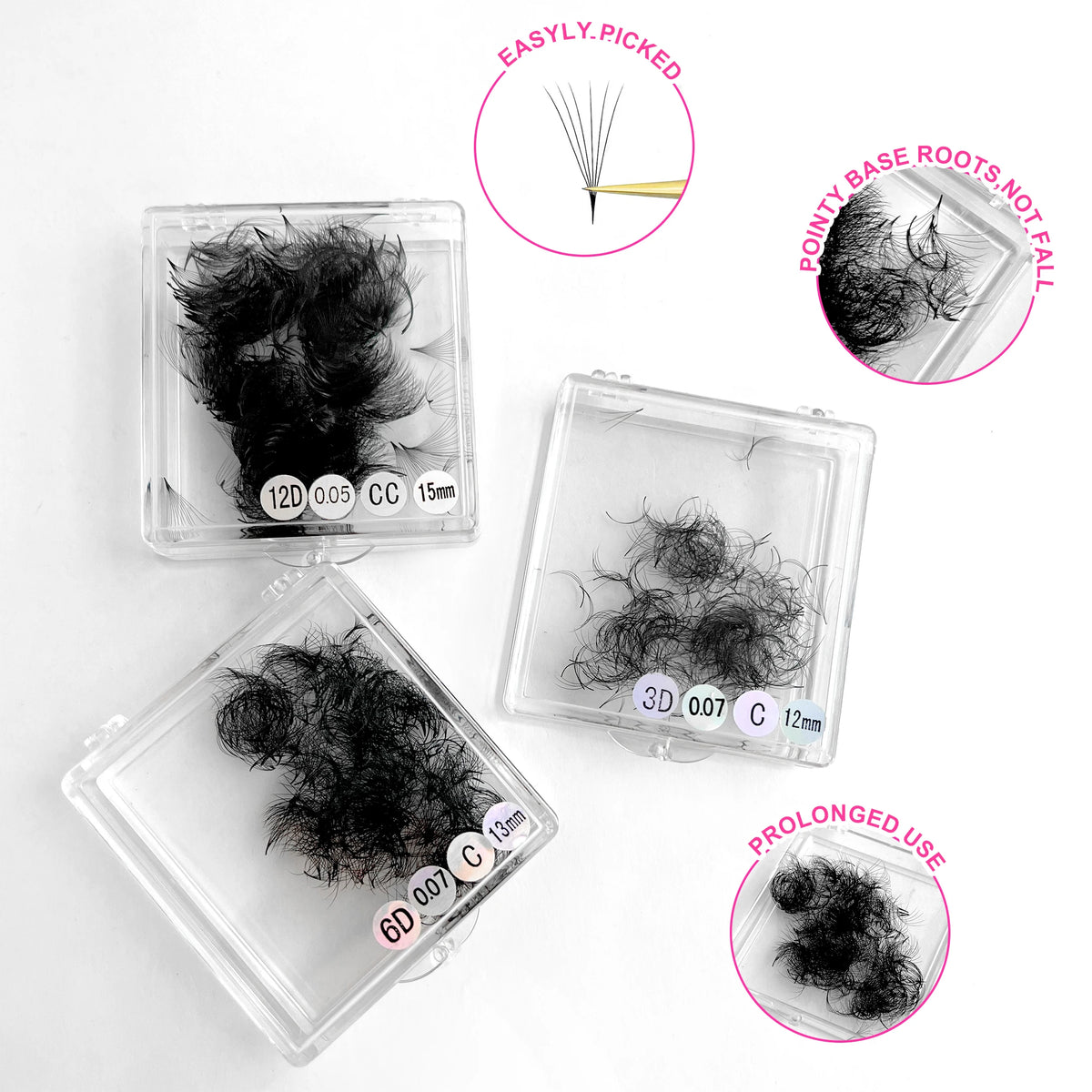 Meecillashes Premade Volume Loose Fans Wholesale Individual 0.03 0.05 0.07 C D Loose Pre Made Fans Lash MegaBDM