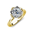 Durable 1ct Moissanite Diamond 925 Sterling Silver 18K Gold Flower Solitaire Wedding Engagement Ring for Women Destiny Jewellery