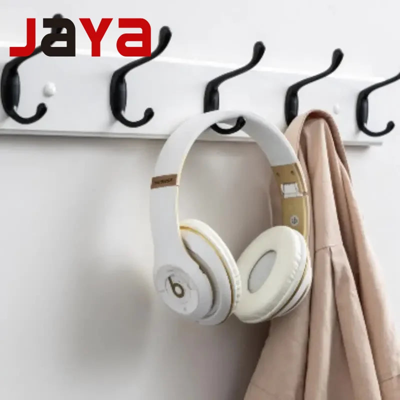 JAYA Bedroom Wall Hook Hanging Solid Wood Door Hanger Coat Hanging Clothes  Bathroom 5 Hook