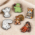 Cute Cartoon Corgi Plated Lapel Pins Backpack Soft Enamel Brooch Clothes Briefcase Badges Jewelry Accessories Gifts MegaBDM