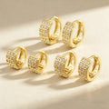 QIKU Wholesale Unique Copper Chunky Gold Geometric Simple Hoop Earrings with Zirconia for Holiday Wedding Women