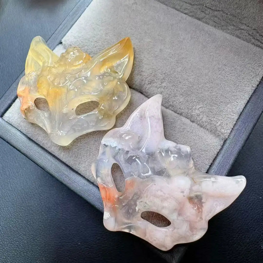 Wholesale Polished Multi-Material Crystal Fox Mask DIY Letterpress Printed for Home Decor Feng Shui Unique Holiday Gift Healing MegaBDM