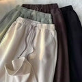 OEM Polyester Waffle Sweatpants Mens Spring Loose High Street Straight Leg Wide Leg Casual Trousers Polyester Waffle Sweatpants