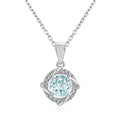 Natural Stone Sky Blue Topaz 925 Sterling Silver Love Knot Pendant Necklace Jewelry for Women Destiny Jewellery
