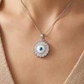 Wholesale Religious Pendant Jewelry Rhodium Plated Cubic Zirconia Devil Eye Retro 925 Sterling Silver Unisex Fine Jewelry