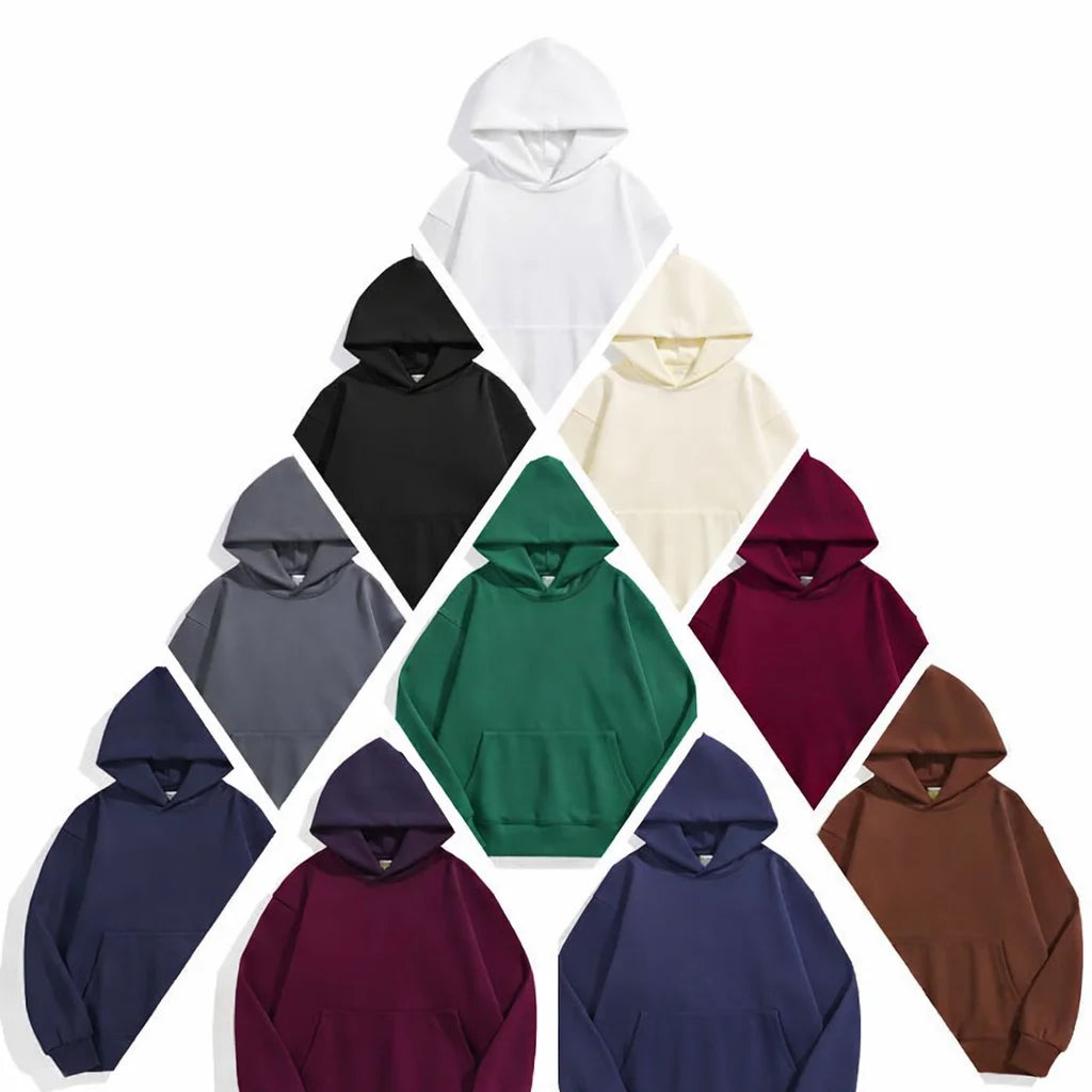 Bangladesh CN Factory Price Custom Logo Embroidery 500G Heavyweight Fleece Lined Cotton Hoodie Oversized Pullover Sweatshirt MegaBDM