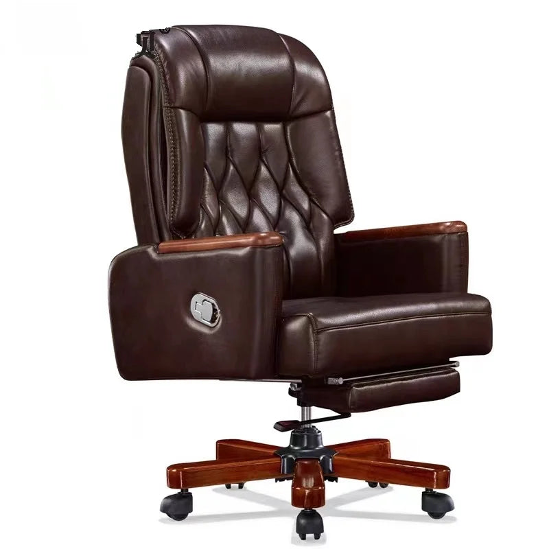 Jupiter Modern Office Synthetic Leather Executive Swivel Chair Adjustable Height Wooden Base Locking-Tilt Mechanism-3-Year Chair