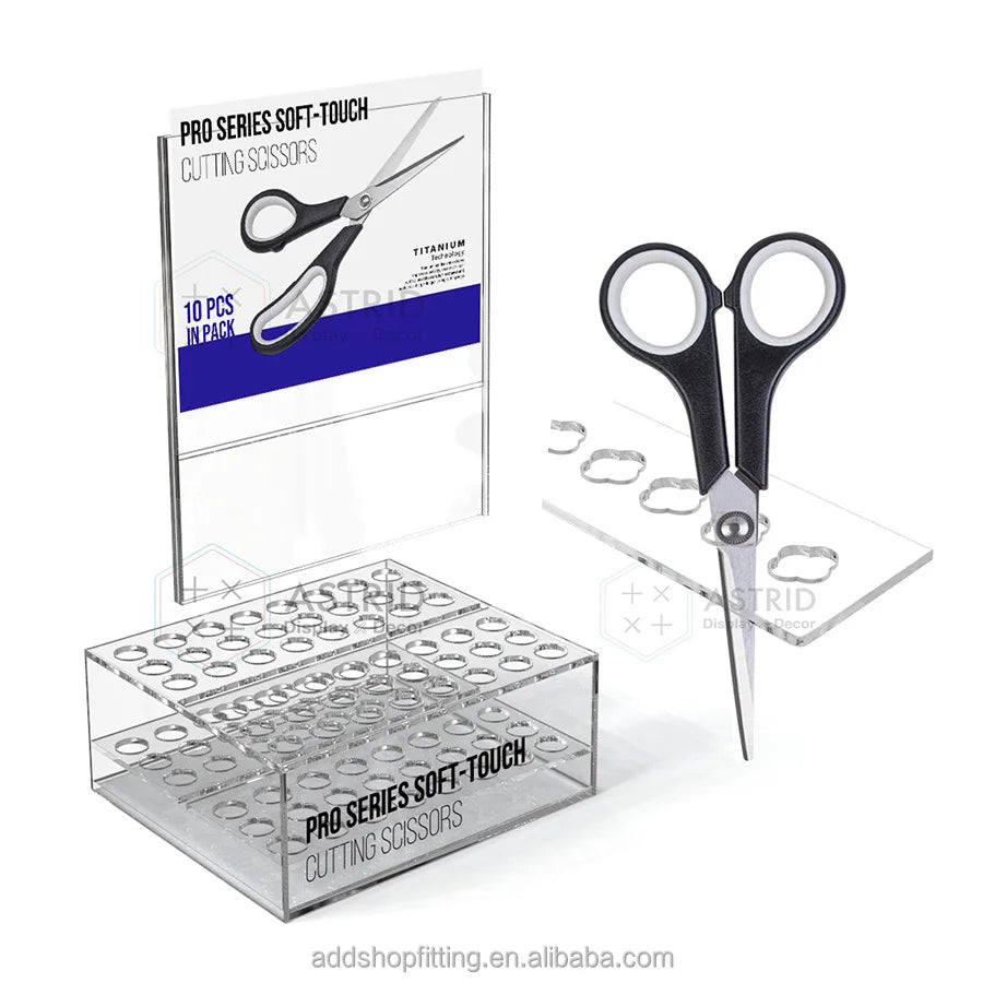 Custom Logo Eco-Friendly Acrylic Paintbrush Display Holder with Size Holes for Retail Shops- & Water Resistant