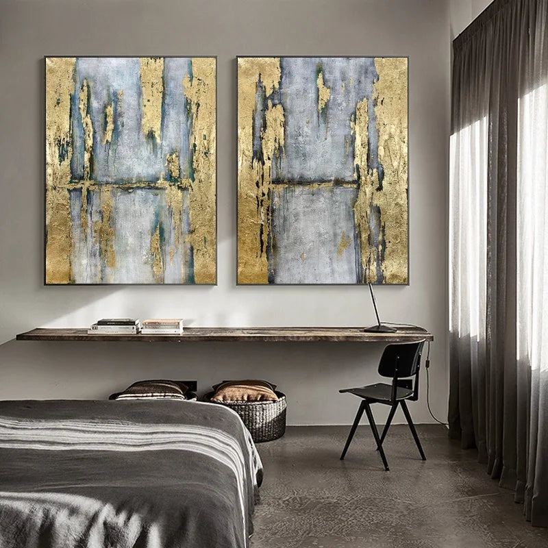 2 Piece Modern Style Abstract Oil Painting 100% Hand Painted Painted on Canvas Home Decor for Living Room Original