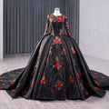 Jancember 241038 Vintage Black Empire Flower Quinceanera Party Formal Gowns Dresses