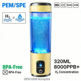 Supplier Customized H88 Private Model Luxury Gold Spe Pem Technology Bpa Free Tritan 8000 Ppb Hydrogen Water Bottle Steady