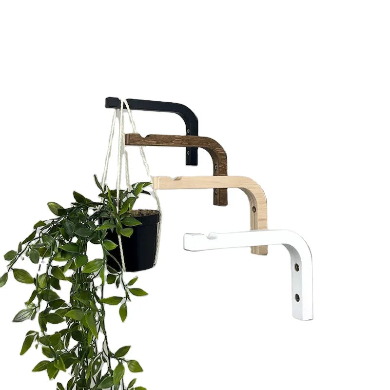 Set  of  4   Minimalist Wooden Plant Hanger Hook Indoor Wall Shelf for Planter Accessories for Plant Lovers