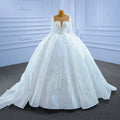 Jancember RSM67273 Illusion Empire Sequins Long Sleeve Bridal Ball Gown Wedding Dresses