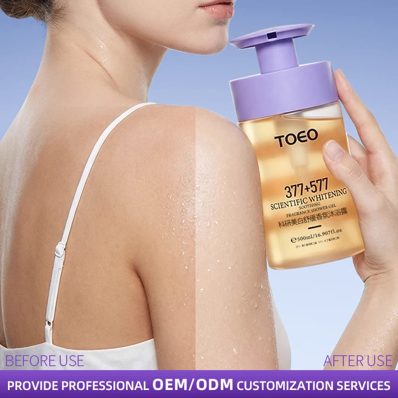 TOEO Whitening Shower Gel Soothing Fragrance Shower Gel 100% Natural Organic Moisturizing Whitening and Brightening Shower Gel