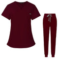 Oem Customized logo Design Stretch Short-sleeved V-neck Brush Uniforms Dentist Offices Operating Rooms Nursing Uniforms Scrubs