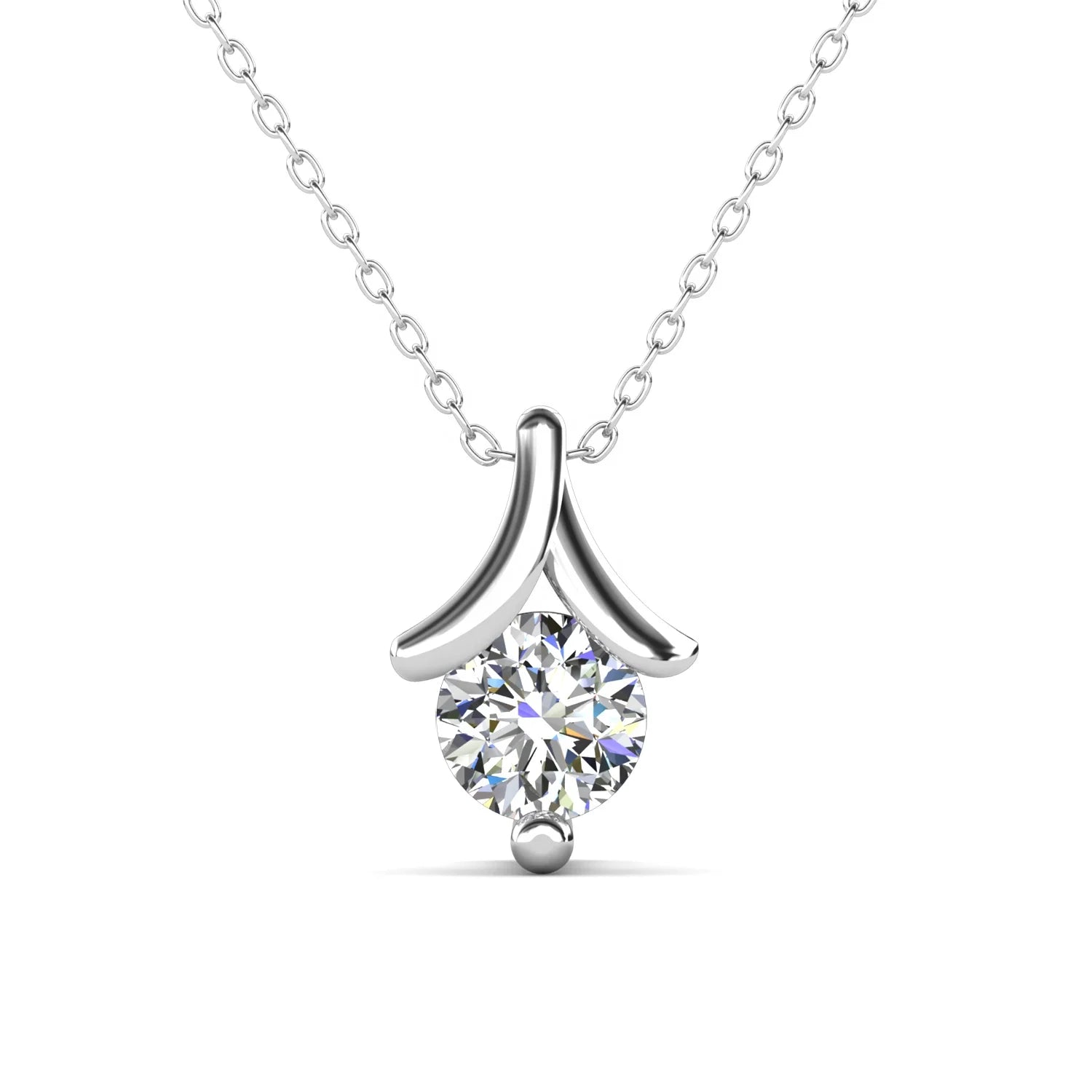 Ideal Cut 1 Carat GRA Moissanite 925 Sterling Silver Chic Ribbon Bow Pendant Necklace Jewelry for Women Destiny Jewellery