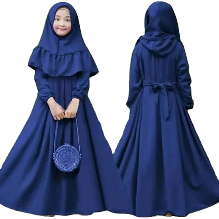Islamic Traditional Clothing Girls Eid Abaya for Children Kaftans Ramadan Robe Dubai for Style Muslim Girl Dress