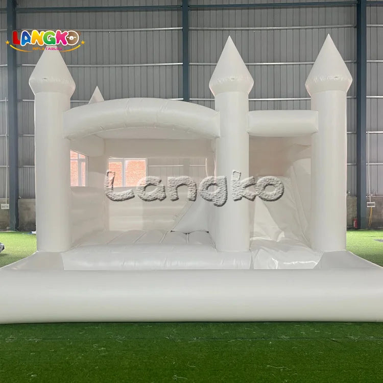 Party Rental Inflatable Bounce House for Kids White Bouncy Castle with Slide Custom Bounce House