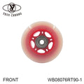 YEOU CHERNG Inline Skate Wheel WB08076RT90-1 Front Red Transparent Plastic With Bearing 6mm Bore MegaBDM