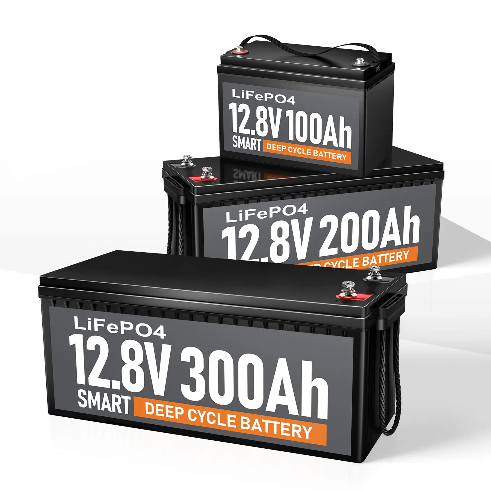 UCAN Deep Cycle 12V 12.8V LiFePO4 Lithium Battery 100Ah-300Ah Smart BMS Golf Cart Pack 6000 Cycles Solar Home Use