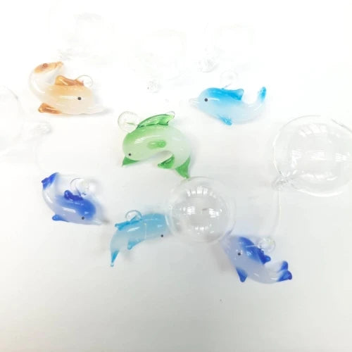 Wholesale Chien Keng Murano Glass Carved Bubble Fish Figurine Hand Blown Sustainable Folk Art Individual Packed for Collection