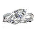 Brilliant Cut 1ct  Moissanite Diamond  Bague Unique 925 Sterling Silver Twist Engagement Ring Women Jewelry Destiny Jewellery