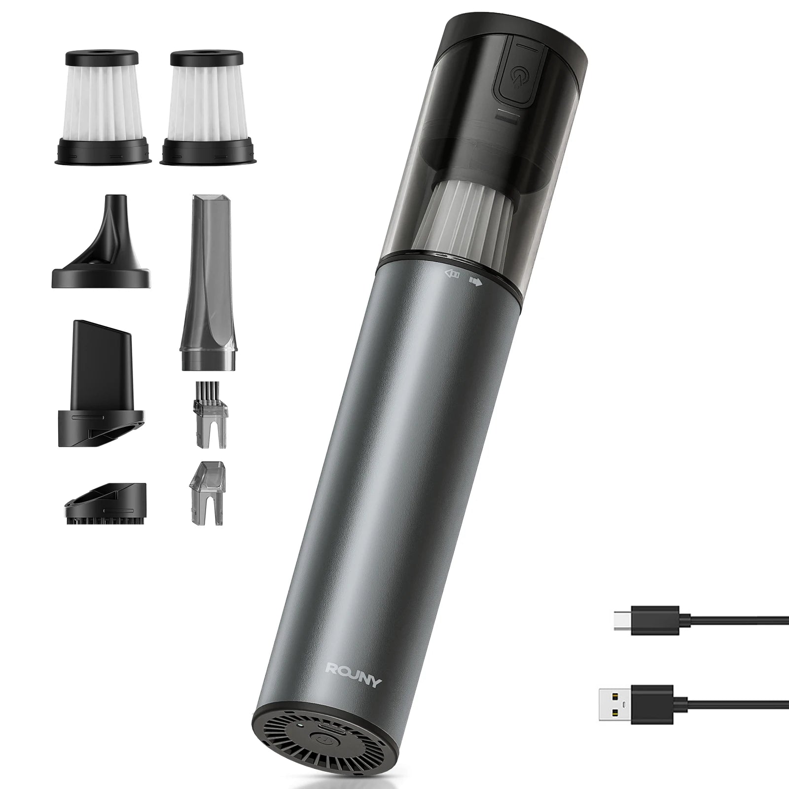 New Mini Portable Vacuum Cleaner Cordless Handheld Vacuum With 6 Suction Heads Easy to Clean for Desktop Keyboard & Car (USB)