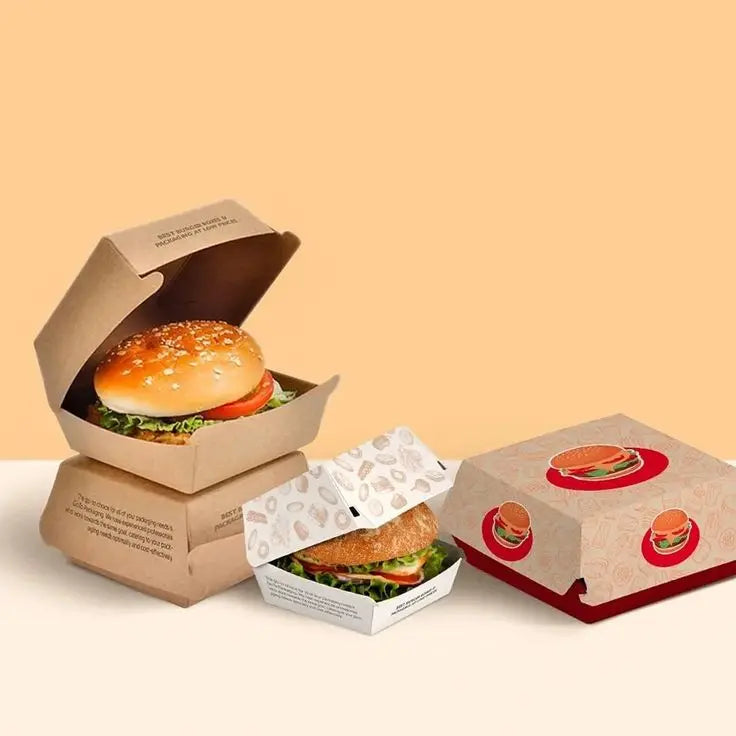 Wholesale Eco Friendly Customized Hot Food Burger Fried Chicken Sushi Cake Bakery Chocolate Cookies Brownie Paper Packing Box