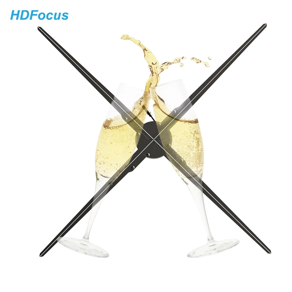 Large Screen Christmas Decorating 3d Led Holographic Display 1m 1meter 100cm Hologram Fan for Advertising