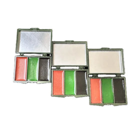 3 Color Camouflage Face Body Paint Kit Black Green Brown Makeup Palette with Mirror for Hunting and Concealment