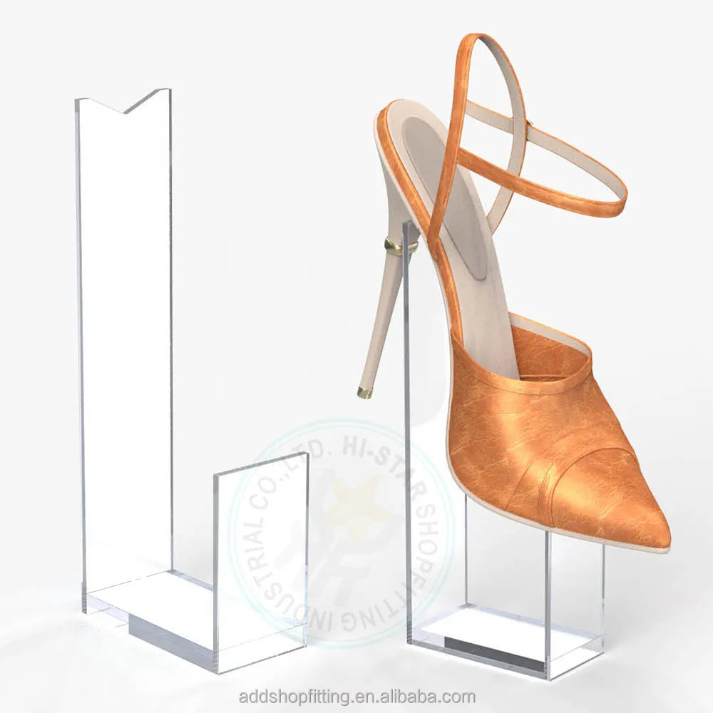 Acrylic Transparent Eco-friendly Advertising Display Stand for High Heels Shoes for Women Countertop Use with Custom Logo