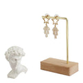 Wooden Metal Modern Classic Gold Portable Rectangle Jewelry Earrings Display Stand for Shop