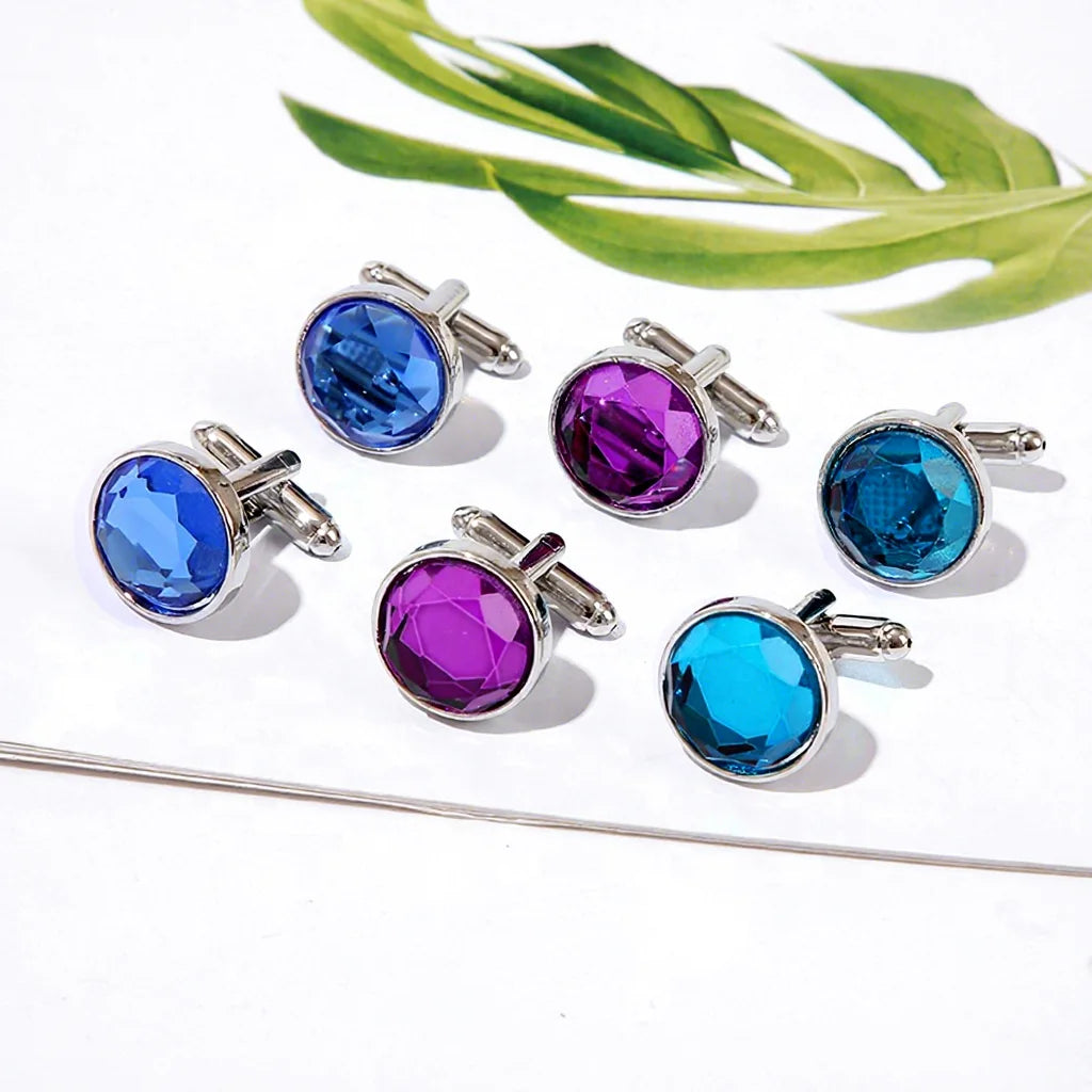 Hot New Products Popular Men Cufflinks Modern Business Cufflinks Multicolor Gemstones Cuff Links Alloy Cufflinks for Men