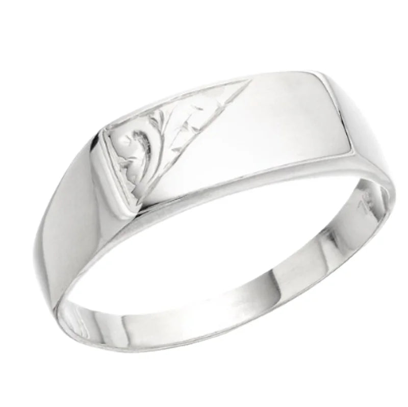 Sam Jewellery Fashion 925 Sterling Silver Signet Ring Masterfully Engraved Handmade Men's Ring Wedding Band Gift