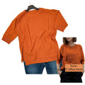 Hot Selling High Quality Ladies Crew Neck Sweater Casual Style Short Sleeve Knitted Pullover in Apricot