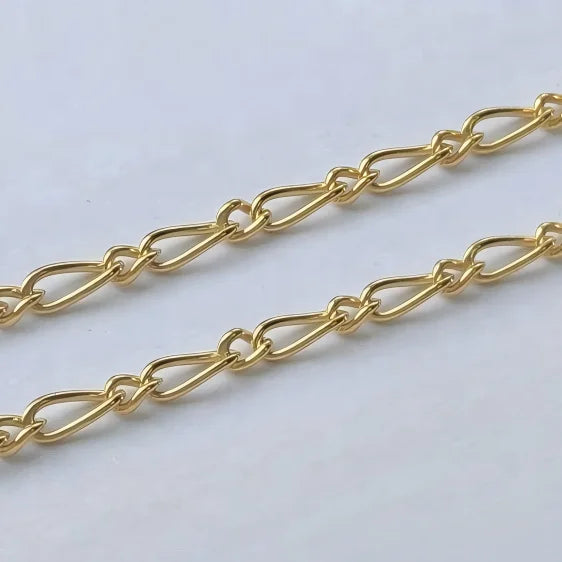 GP US 1.5mm 14K Yellow Gold Figaro Chain 1+1 Gold Filled 14k  Permanent Jewelry Chains Rectangular Tarnish Free Wholesales