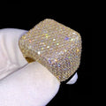Huitan Geometric Square Shaped Cubic Zirconia Women Rings for Wedding Engagement Band Accessories Sparkling Trendy Jewelry