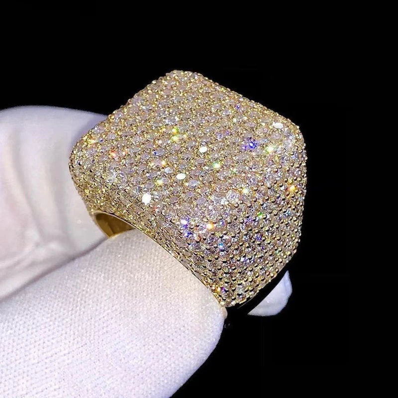 Huitan Geometric Square Shaped Cubic Zirconia Women Rings for Wedding Engagement Band Accessories Sparkling Trendy Jewelry