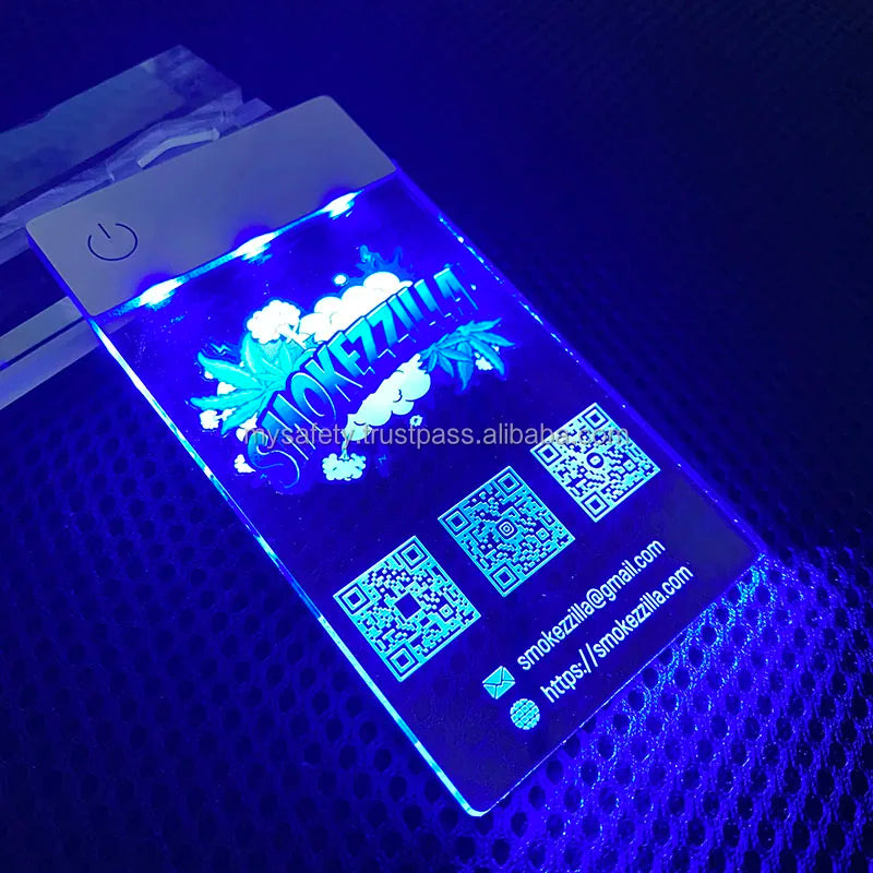 Luxury LED Touch Pad Switch Battery Powered Certified Staff Name Badge Card Custom Employee ID Badge Holder Engrave Plastic