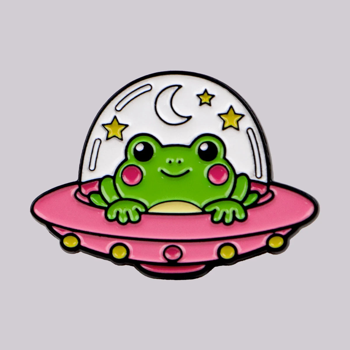 Cute Frog UFO Enamel Pin Cartoon Animal Brooch Pines Lapel Pins Badge on Backpack Clothing Accessories Fashion Jewelry Gift MegaBDM