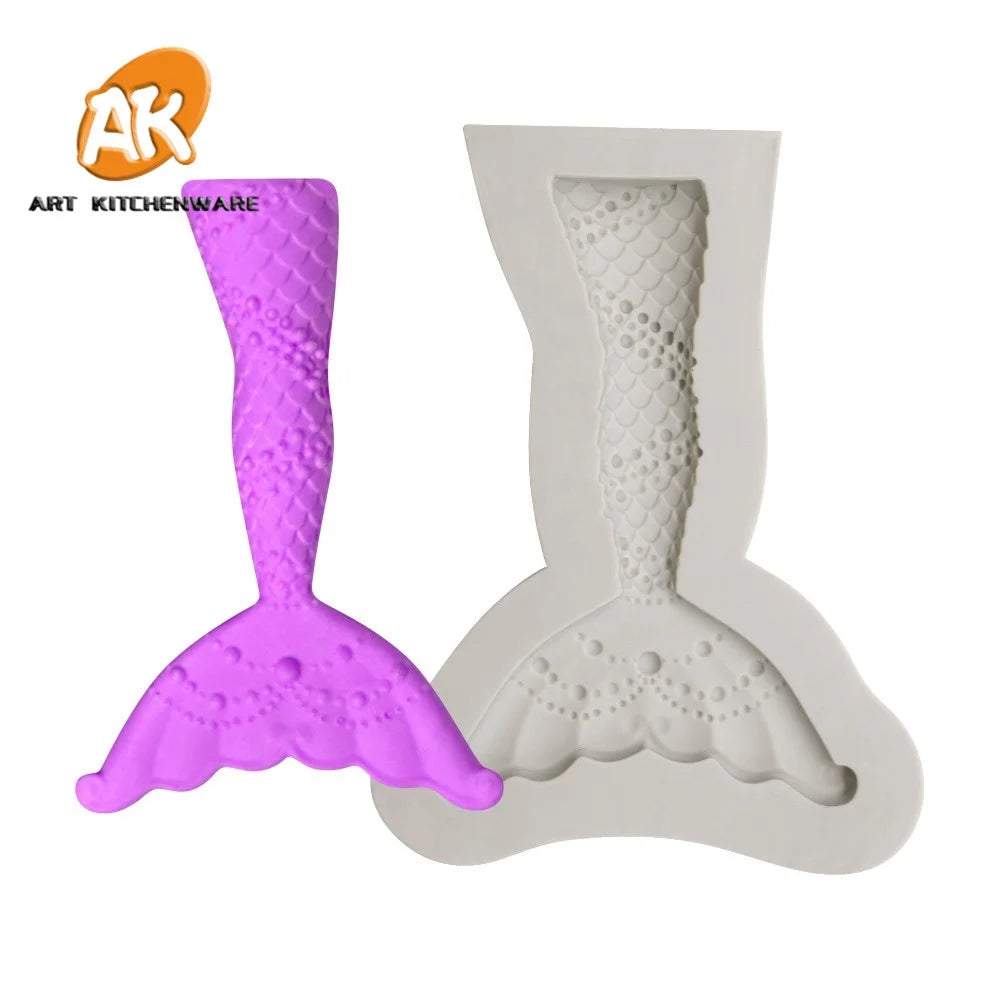 AK Mermaid Tail Silicone Mold Cake Decoration Supplies DIY Chocolate Candy Moulds Silicone Resin Molds Pastry Tool